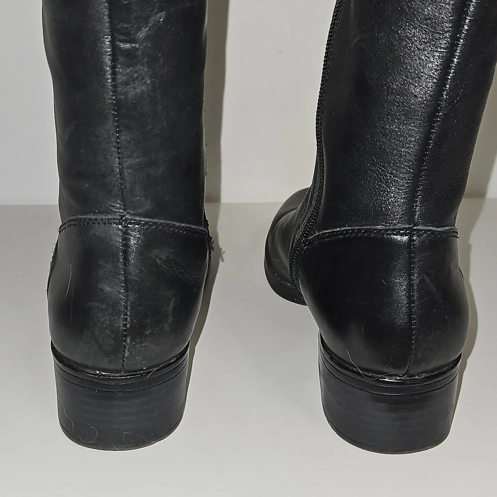 Franco Sarto Over the Calf Leather Boots Size 6